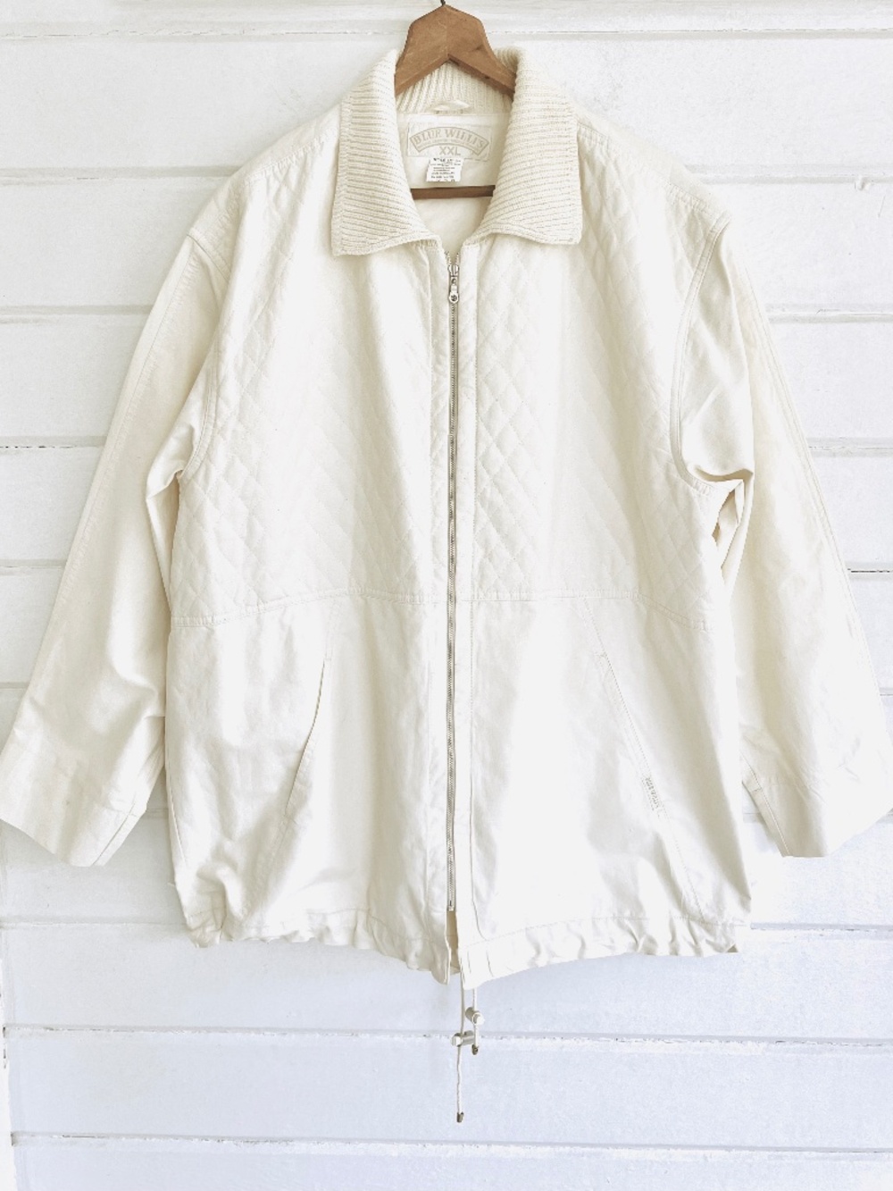 Vintage BLUE WILLI'S Cotton Anorak in Cream Made in Denmark - XXL